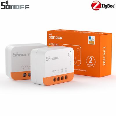 2x Sonoff ZBMINIL2 Extrem Intelligenter Smart Zigbee Schalter Ohne Neutralleiter