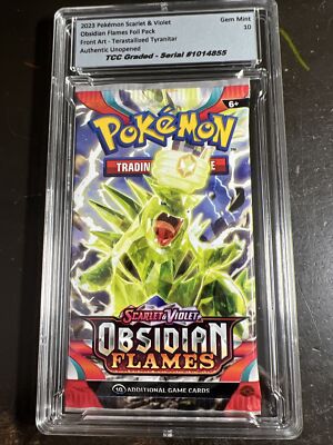 2023 Pokemon Obsidian Flames Foil Pack Tyranitar Art TCC Graded Gem Mint 10