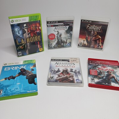 PS3 / Xbox 360 Game Lot (6 Games) Fallout New Vegas, Dead Island, LA Noire, Brin