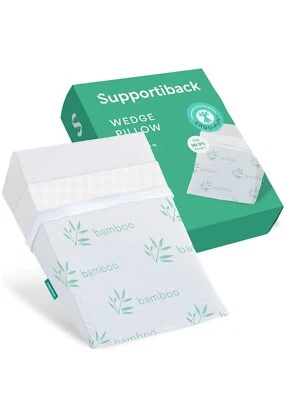SUPPORTIBACK Bed Wedge Pillow - Tailored Support for Pressure Reduction and 32% Deeper Sleep