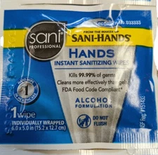 PDI Sani-Hands Wipe Hand Sanitizing Wipe 100 Count Individual Packet 100 per Bag