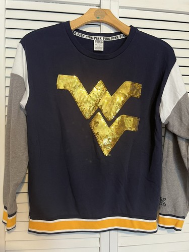 Small WVU Sweater Shirt Sequins Blue 