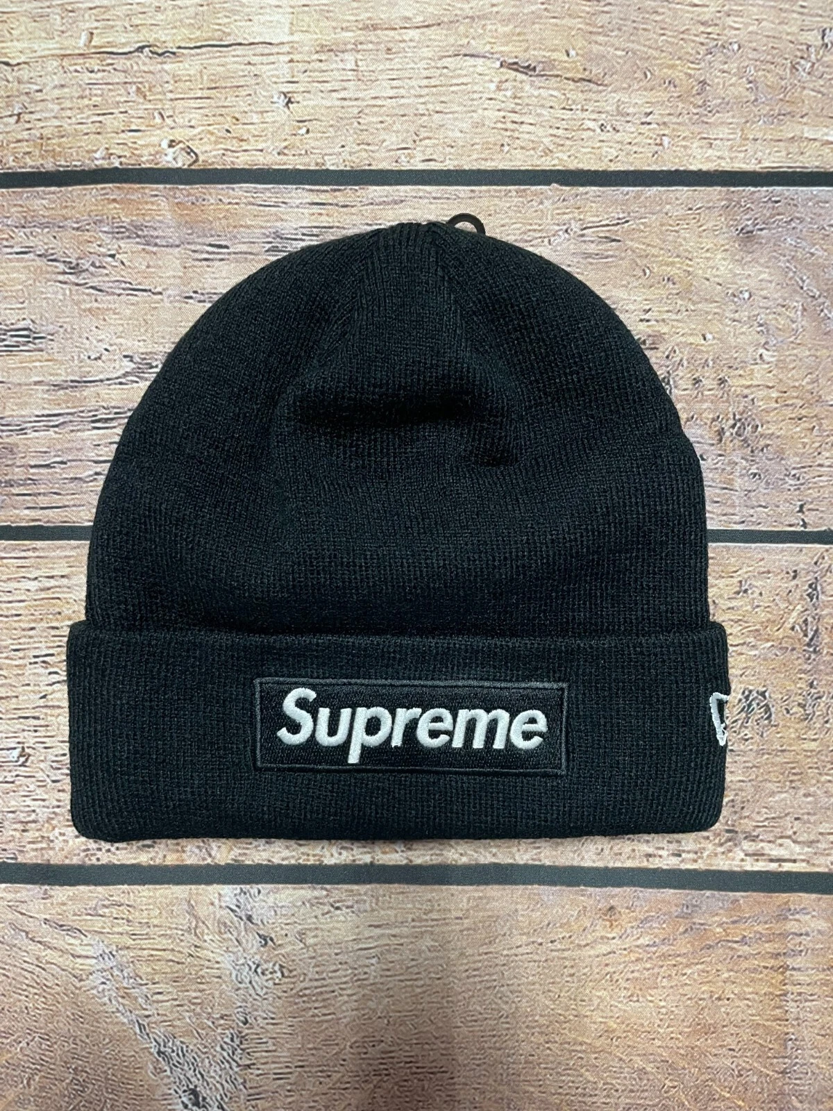NEUF Supreme New Era Box Logo Beanie Noir (FW21) Livraison Gratuite