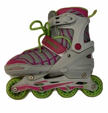 Girl  s DBX In-Line Rollerblades Size 1-4 M Pink Green Gray ABEC 5 Girls