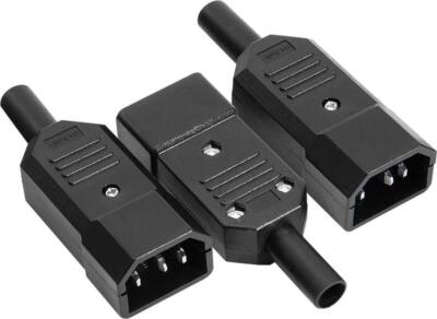3 Stück AC250V 10A IEC320 C14 Stecker 3 Klemmen Steckdose Adapter Steckverbinder
