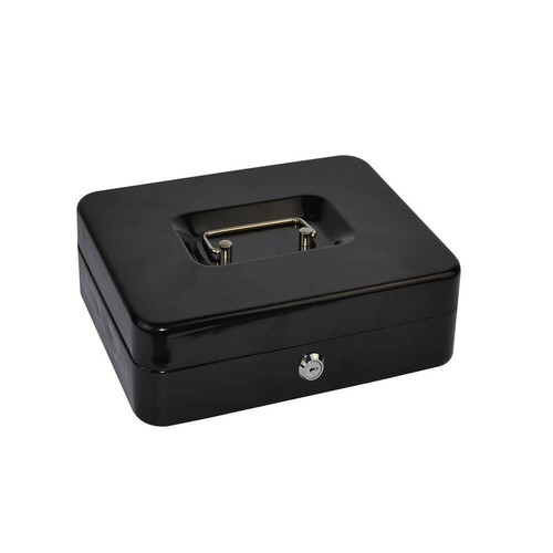 Caja de dinero Italplast Metal Deluxe, diseño contorneado de metal negro, comple - Foto 4 di 6