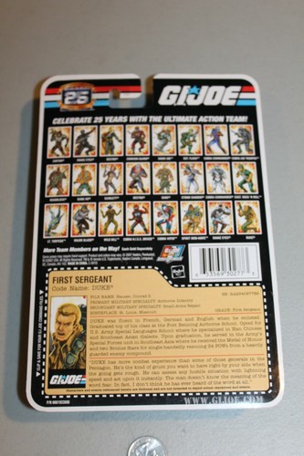 Sealed GI Joe 25th Anniversary A REAL AMERICAN HERO Duke w/ US Flag MOC FOIL NM - Picture 4 of 4