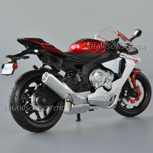 Nuevo Escala 1:12 Diecast Modelo de Motocicleta Juguetes Yamaha YZF R1 Réplica de Bicicleta Deportiva - Imagen 8 de 16