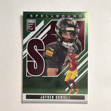 Panini 2025 Donruss Elite Spellbound Green Insert #14 Jayden Daniels Commanders
