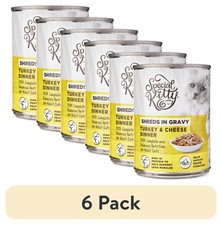 Turkey Cheese Shreds Dinner in Gravy Wet Cat Food 13 Ounce Can 6 Pack Complete 2.47 per gallon