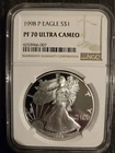 1998-P American Silver Eagle NGC PF70 Ultra Cameo