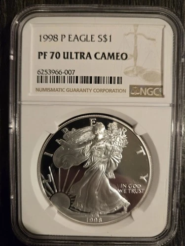 1998-P American Silver Eagle NGC PF70 Ultra Cameo
