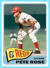 Pete Rose Custom Made Art Card Cincinnati Reds 1965 Style