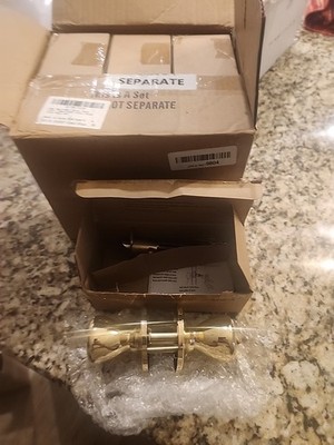 [6-PACK] Keyed Alike Entry Door Knob Lock Set, Polished Brass / Gold Free Ship