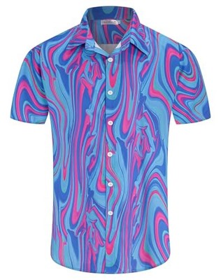 Hawaiian Shirt Blue XX Large Beach Vacation Aloha Summer Mens Womens