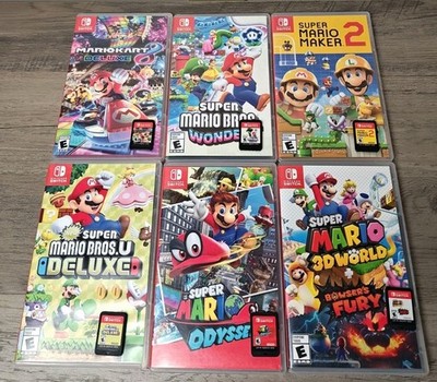 Mario Nintendo Switch Lot Of 6 Wonder Odyssey 3D U Deluxe Mario Kart Maker 2