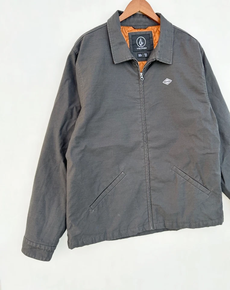 Abrigo Forrado Acolchado Burkey Lona Gris Ropa de Trabajo Volcom Para Hombre Talla 2XL Foto 3 de 4