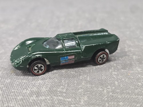 Vintage 1968 Hot Wheels Redline smalto verde Lola GT70 US originale Gijoe Redlines