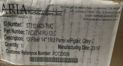 12 Fiber 1RU Rack Mount FDP Loaded w/ 6 LC/UPC Duplex Adapters, Pigtails & Tray