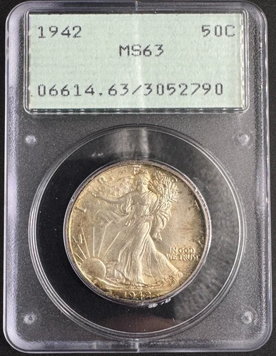 1942 Walking Liberty Half Dollar PCGS MS63 OGH Old Green Holder 90% Silver