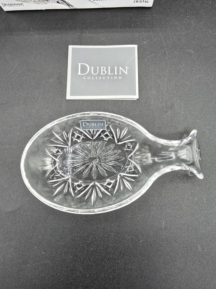 DUBLIN Collection Crystal Spoon Rest 6" Inch SHANNON by GODINGER Original Box - Image 2 of 4
