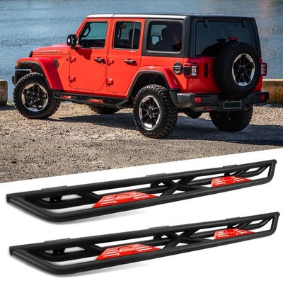 6'' Running Boards for 2018-2026 Jeep Wrangler JL 4 Door Drop Side Step Nerf Bars