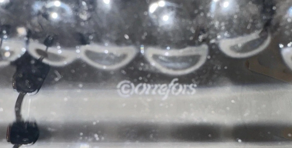 Bandeja de perlas de vidrio Orrefors guijarros 13” X 6,25” rectángulo oblongo Suecia Foto 4 de 4