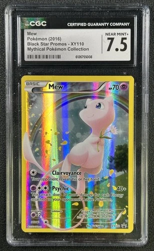 MEW CGC 7.5 2016 POKEMON XY BLACK STAR PROMOS #XY110 MYTHICAL COLL 008