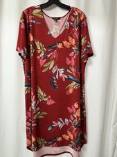 Christian Siriano Womens Size XXL Short Sleeve Floral Print Dress Travel.  D94