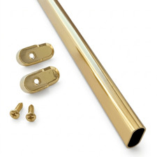 Premium Custom Cut-to-Size Oval Wardrobe Closet Rod Kit - Made to Order Aluminum