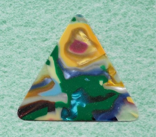  Vintage 1960's Mosaic triangle guitar pick (a)