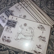 20 x Lot Lith-O-Graph Vintage Cape Cod Bay Mass Plastic Coated Place Mats