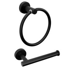 Bathroom Hardware Set 2 Pieces Towel Ring and Holder 304 Stainless Steel Hand...