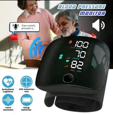 2025 Digital Wrist Blood Pressure Monitor BP Machine Cuff LED Heart Rate Tester