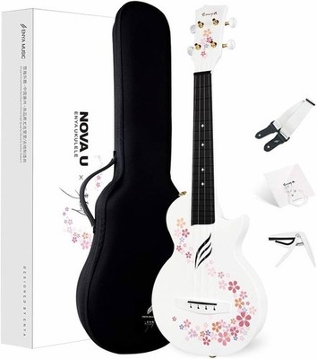 Enya Nova U NOVA U 4-String Carbon Fiber Acoustic Travel Guitar White Bag