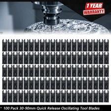 100 Pack 30-90mm Quick Release Oscillating Tool Blades Professional Universal