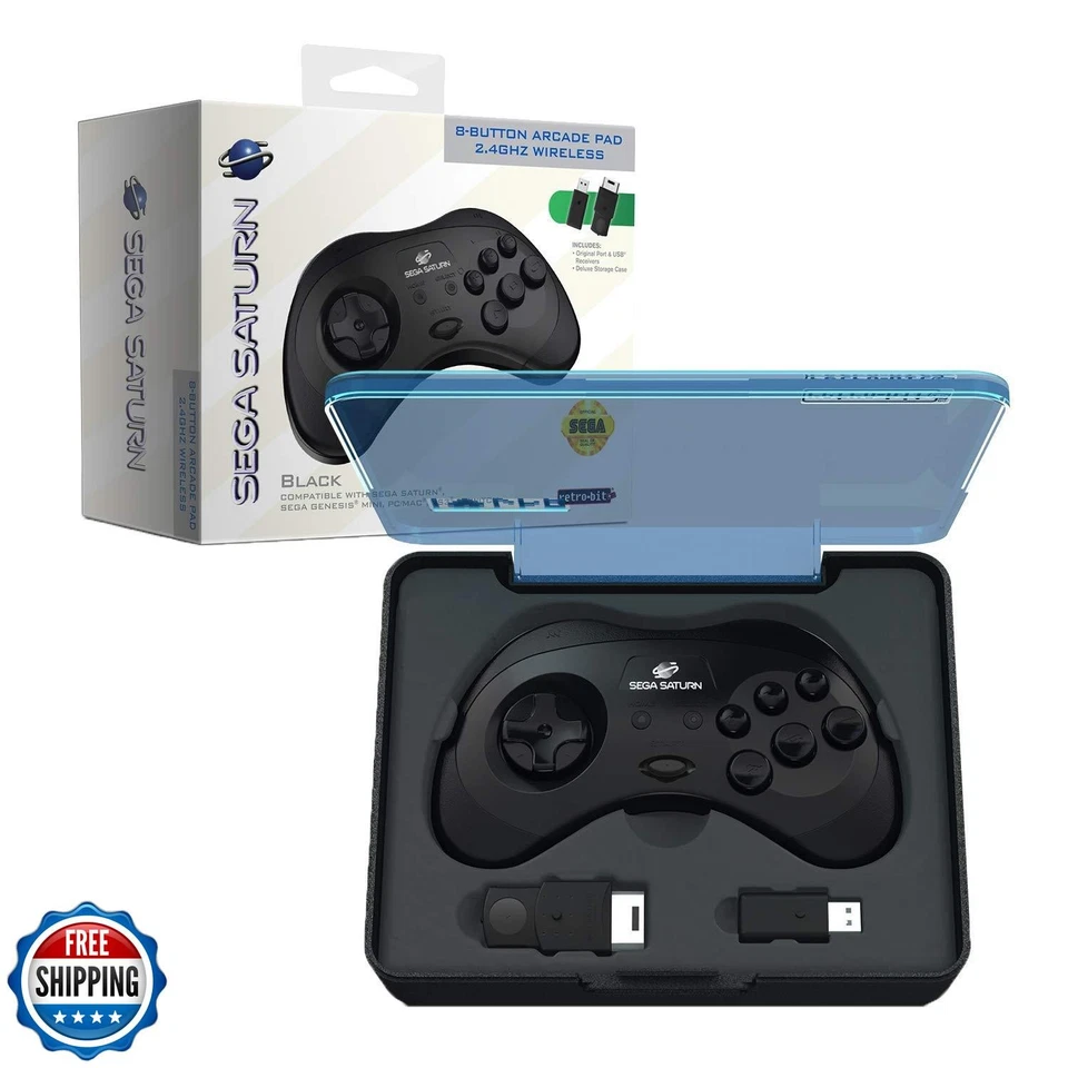 Retro-Bit Official Sega Saturn 2.4 GHz Wireless Controller for Se - Image 2 of 4