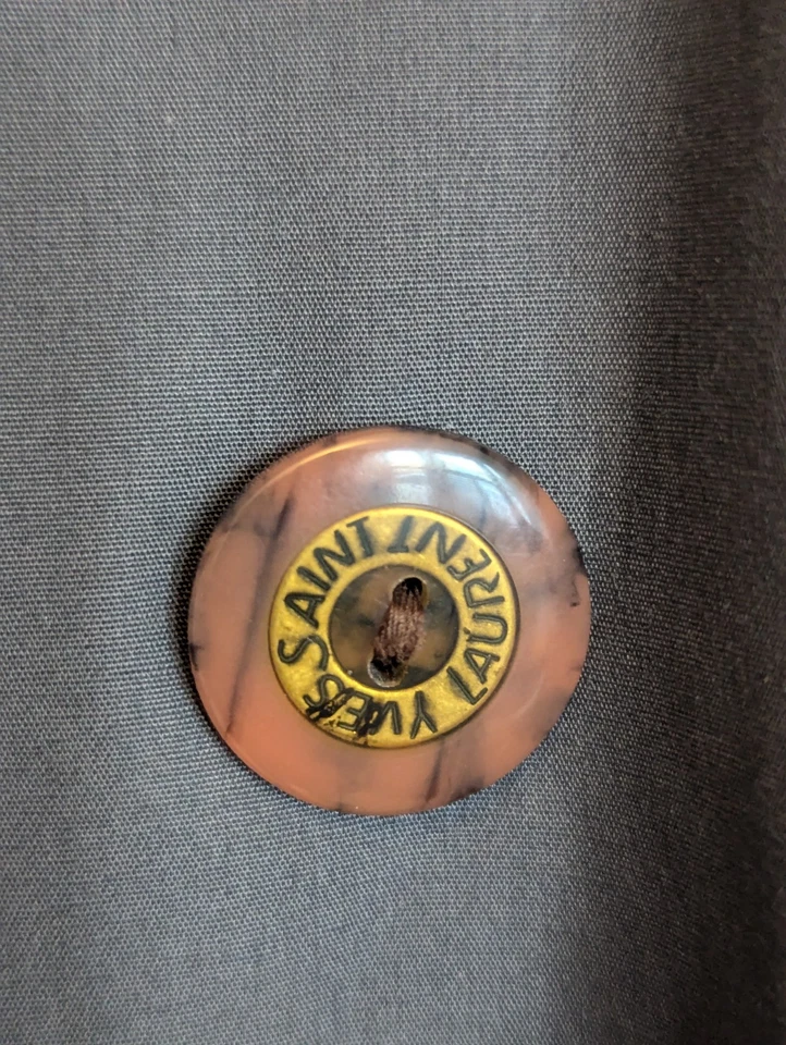 YSL Yves Saint Laurent Mens Trench Vintage Grey Size 42/IT52  Pristine Condition - Image 3 of 4