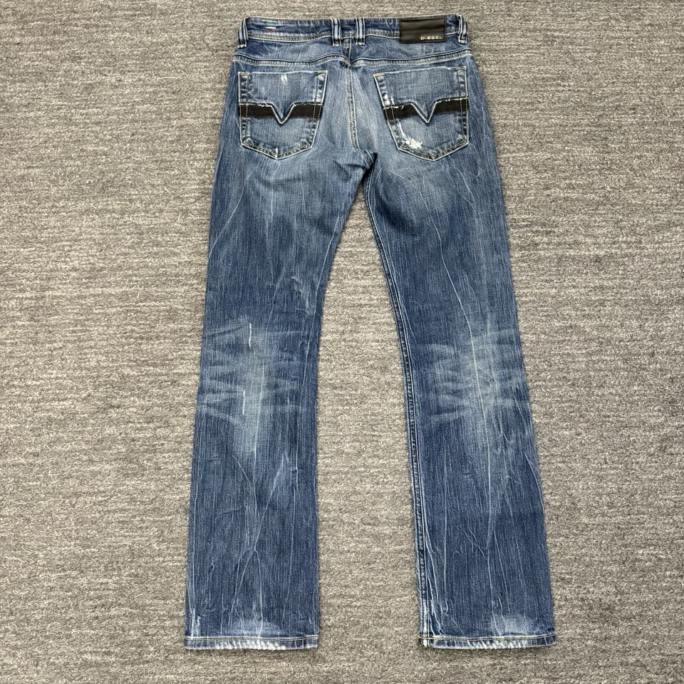 Jeans Diesel Hombres 28X30 (30X29) Azul Viker Western Rodeo Envejecido Italia Botón Foto 2 de 4