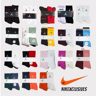 Nike Air Jordan Jumpman Basketball Cushioned Crew Socks 6-Pack Multi Size/ Color