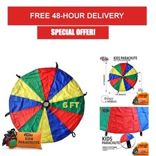 GSi Kids Rainbow Parachute 6ft - 35ft Indoor Outdoor Fun