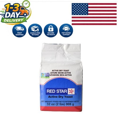 Active Dry Yeast in 2 Pound Vacuum Pack - Perfect for Baking Bread