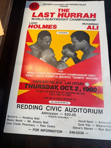 VERY RARE 1980 MUHAMMAD ALI vs LARRY HOLMES Championship boxing poster Don King