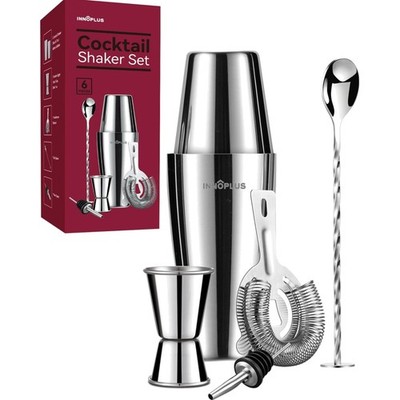 Cocktail Shaker Edelstahl Set 6tlg. Boston Shaker Bar Zubehör Geschenk