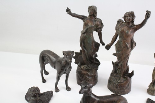 Antique Spelter Figural Ornaments Cherub Dogs Etc - Bild 3 von 6
