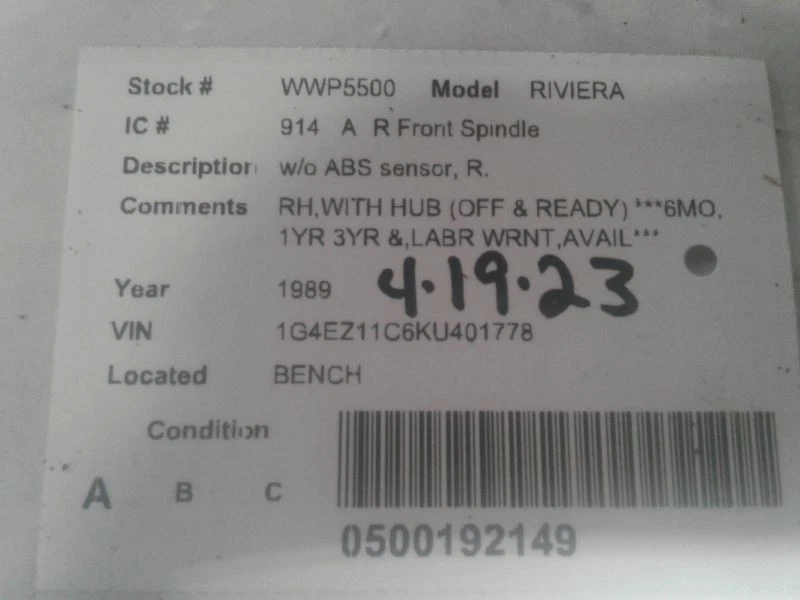 Пассажирский передний шпиндель/кулак подходит для 86-90 ELDORADO 1977954 - Изображение 3 из 3