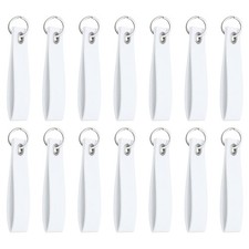 Blank Keychain, 14 Pcs DIY Felt Blank Metal Felt Keychain, White