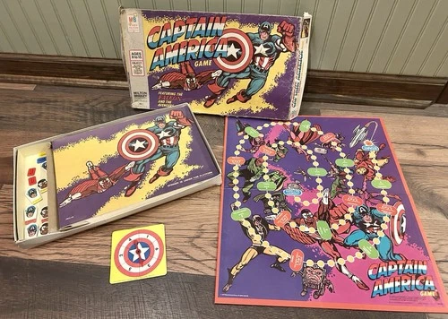 Vintage 1977 Captain America Board Game Milton Bradley Falcon Avengers Marvel