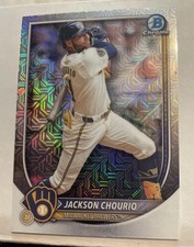 Jackson Chourio Mojo Refractor 2025 Bowman Chrome Mega Box #11 Brewers