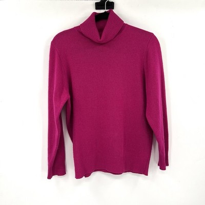 NEIMAN MARCUS 100% Cashmere Turtleneck Sweater Pink M Pullover Knit Long Sleeve